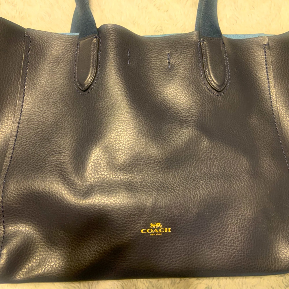 EUC navy coach tote bag